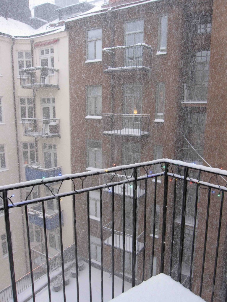 Det snöar